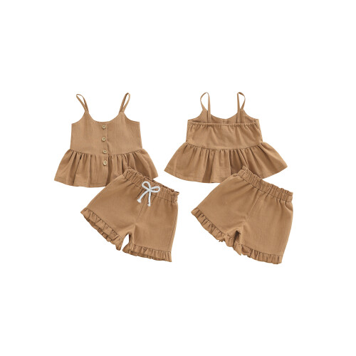 (3-6 Months, Coffee) Set 2 buc culoare solidă. 1