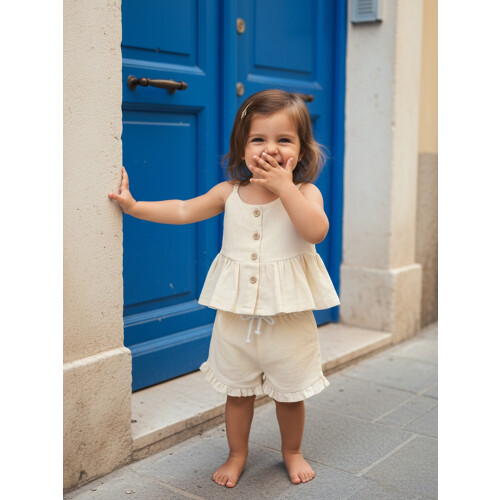 (3-4 Years, Yellow) Set 2 buc culoare solidă. 2