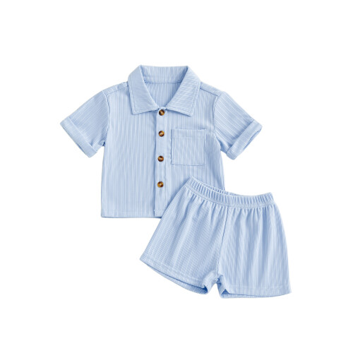 (6-12 Months, Sky Blue) Σετ 2 τεμαχίων και σορτσάκια 1