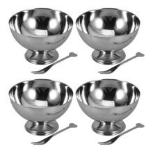 4St Zilveren Rvs Ijsbowls En Snackschaaltjes Voor Keuken En Party