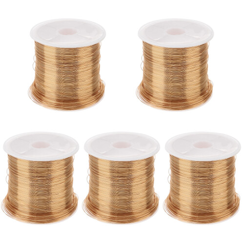 5Rolls Golden Copper Bead String Durable Wire for Jewelry Crafting DIY 1
