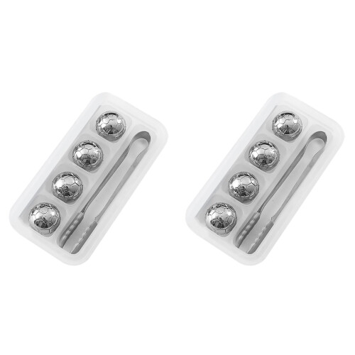 2Sets Stainless Steel Whiskey Ice Cubes Silver Reusable Cooling Cubes 1