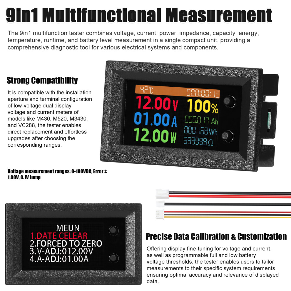 Portable 9In1 Multifunction Measuring Instrument 1.14-Inch Ips Display Temp 3571385768627