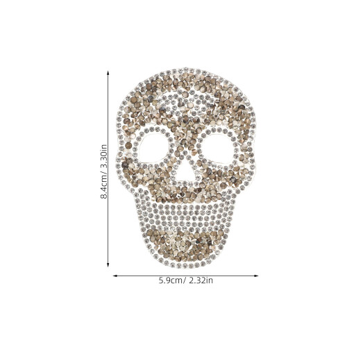 6Stk Hellgraue Schädel Aufnäher Resin Selbstklebend Für Basteln 1