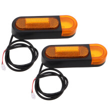1Pair Outdoor Motorcycle Turn Signal Tail Light Yellow Plastic Alloy