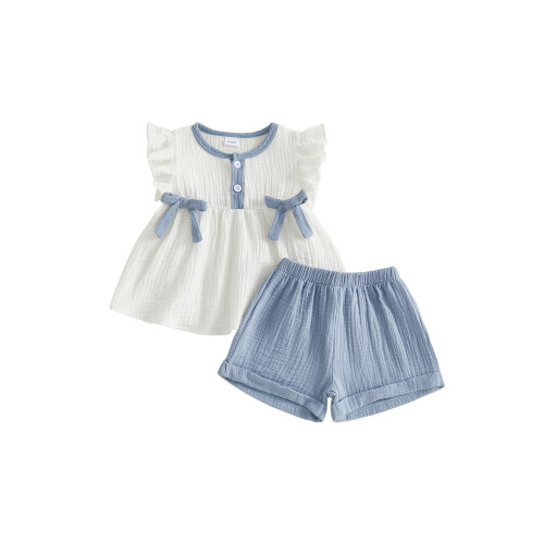 (18-24 Months, Blue) Set de pantaloni 2 piese.