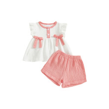 (3-6 Months, Pink) Set de pantaloni 2 piese.