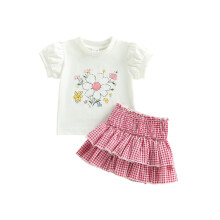 (12-18 Months, Pink) Set de 2 floral drăguț.