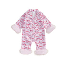 (6-12M, Pink) Macacão infantil menina, gola lapela.
