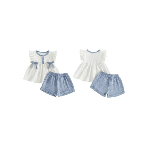 (18-24 Months, Blue) Set de pantaloni 2 piese. 1