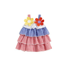 (12-18 Months, Multi-Color) Rochie de vară cu imprimeu floral și imprimeu floral pentru fete mici