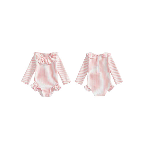 (3-4 Years, Pink) Μαγιό Rash Guard και πισίνα 1
