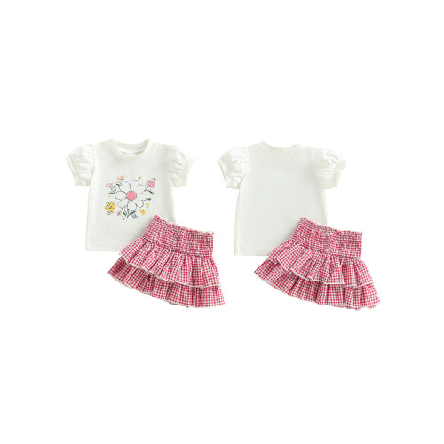 (6-12 Months, Pink) Set de 2 floral drăguț. 1