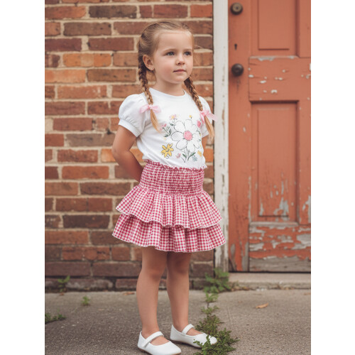 (6-12 Months, Pink) Set de 2 floral drăguț. 2