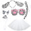 4Ensembles -Tête Oreilles Tissu Avec Queue Colorés 9