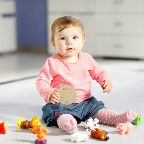 Annonce Bébé Bois Naturel Rond Déco 2
