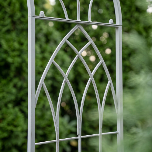 Charles Bentley Charles Bentley Decorative Wrought Iron Arch - Grey & White 2