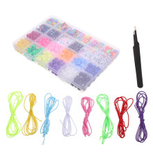 1Ensemble Perles Seau Mix Couleurs Plastique Inox Tissu DIY Bracelets