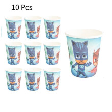 (10x Cups)Pjmask Kids Birthday Party Supplies Tableware Decoration Plates Cups Cartoon
