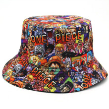(ONE PIECE) Anime One Piece Cosplay Luffy Print Fisherman Cap Bucket Hat Adult Outdoor For