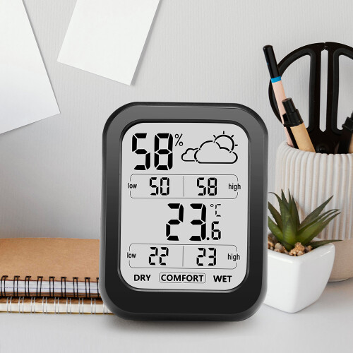 Indoor Digital Thermometer Hygrometer with Temperature & Humidity Display 2