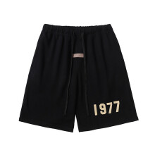 (Black,S)Fear Of God Nebel Staffel 8 Vintage Baumwollshorts mit Kordelzug für Jugendliche Freizeit