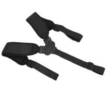 Tragero da golf in nylon nero ergonomico con doppio spallaccio regolabile, comfort