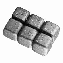Reusable Ti Metal Ice Cubes Set - 4 pcs, 26x26x24mm, Non-Melting