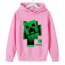 (Pink,Child 100cm)Felpe con cappuccio per bambini Game Minecraft maglioni maglioni casual con cappuccio