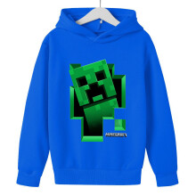 (Blue,Child 160cm)Felpe con cappuccio per bambini Game Minecraft maglioni maglioni casual con cappuccio