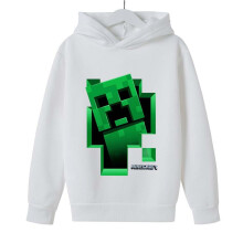 (White,Child 120cm)Felpe con cappuccio per bambini Game Minecraft maglioni maglioni casual con cappuccio