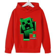 (Red,Child 140cm)Felpe con cappuccio per bambini Game Minecraft maglioni maglioni casual con cappuccio