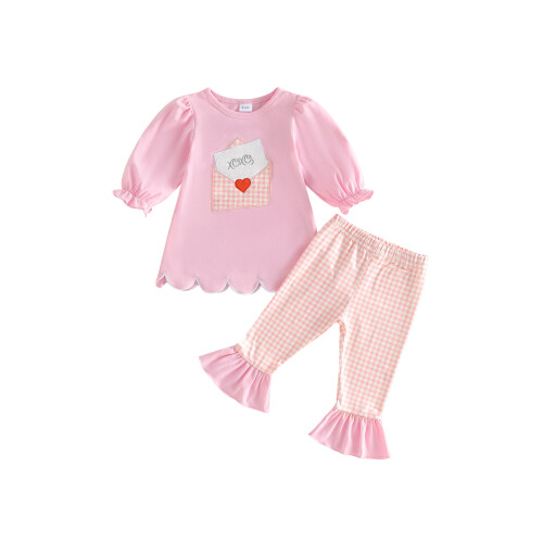 (4-5 Years, Pink) Σετ ανοιξιάτικων συνόλων 2 τεμάχια.