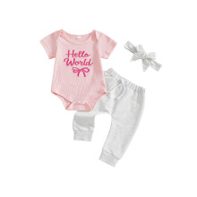 (6-12 Months, Pink) Set de 3 pantaloni simpli.