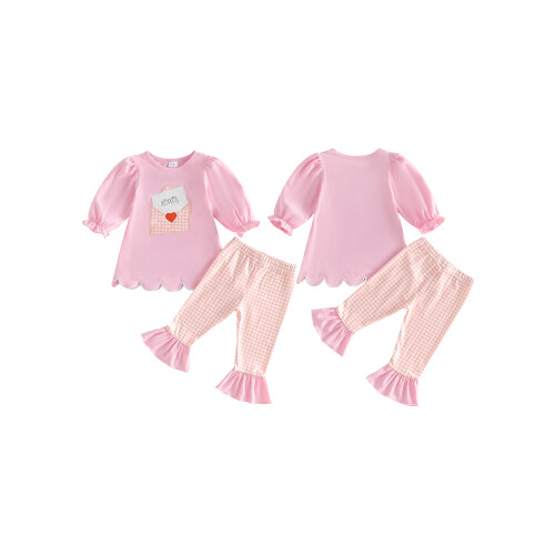 (18-24 Months, Pink) Σετ ανοιξιάτικων συνόλων 2 τεμάχια. 1