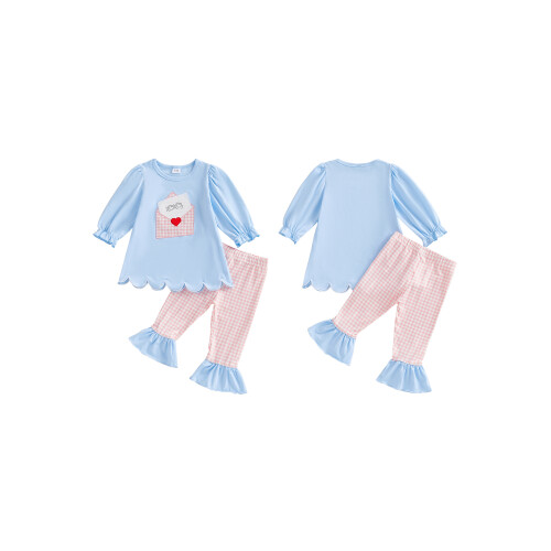 (4-5 Years, Sky Blue) Σετ ανοιξιάτικων συνόλων 2 τεμάχια. 1