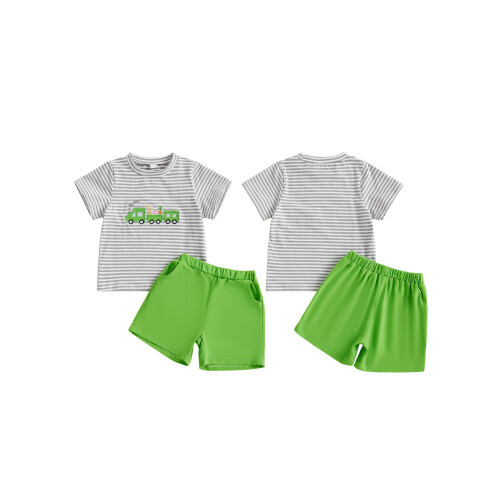 (2-3 Years, Green) Set de bluze mânecă scurtă. 1