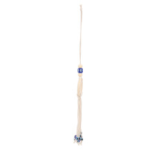 Hand Woven Blue Evil Eye Ornament Cotton Rope Wooden Ring Hanging Decor