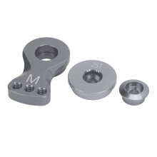 Braccio servo in lega di alluminio 25T di colore metallico, lunghezza 29,5mm, per automodelli RC scala 1/10