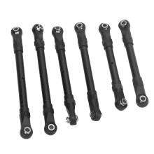 Set di 6 barre porta degli ammortizzatori in alluminio per auto RC, lunghe/corte, nero