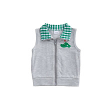 (12-18 Months, Green) Toddle Baby Boy Girl Vest Jacket Lapel Collar Golf Themed Embroidery Zipper Outerwear