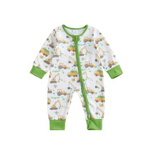 (6-12 Months, White) Tutina neonato maniche lunghe girocollo dinosauri zip abbigliamento autunnale.
