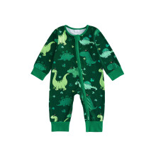 (6-12 Months, Green) Jesenný overal pre chlapcov s dlhým rukávom, okrúhlym výstrihom a potlačou dinosaurov...