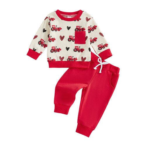 (12-18 Months, Red) Set de 2 pantaloni elastici