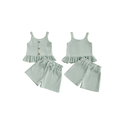 (2-3 Years, Green) Conjunto moderno de cor sólida. 1