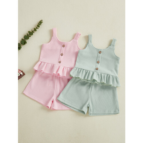 (18-24 Months, Green) Conjunto moderno de cor sólida. 2