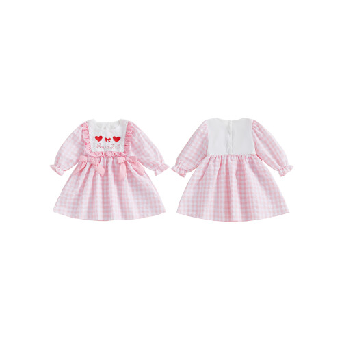 (6-12 Months, Pink) Φόρεμα Αγίου Βαλεντίνου 2 φιόγκοι. 1
