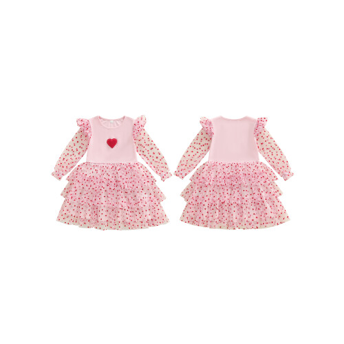 (18-24 Months, Pink) Φόρεμα Αγίου Βαλεντίνου χαριτωμένα ρούχα 1
