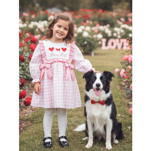 (6-12 Months, Pink) Φόρεμα Αγίου Βαλεντίνου 2 φιόγκοι. 2