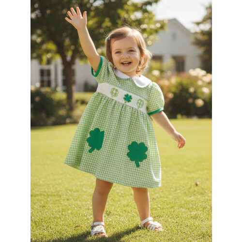 (12-18 Months, Green) Φόρεμα νήπιο κορίτσι, γιακά κούκλας 2